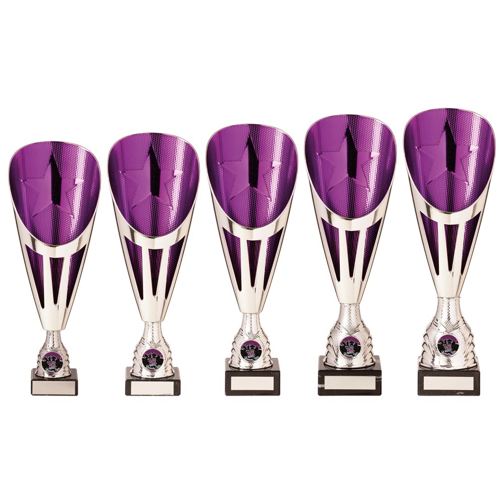 Rising Stars Deluxe Laser Cup in Silver & Purple