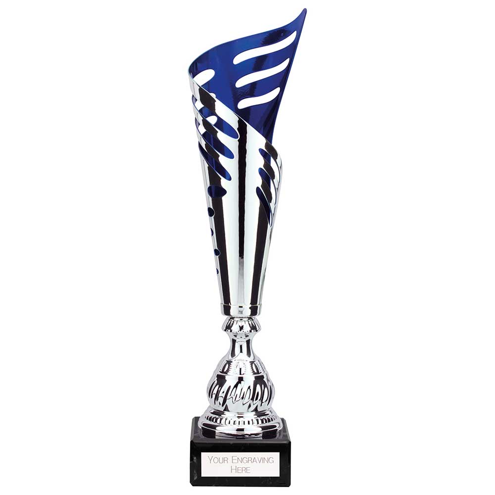 Atlantis Silver Blue Laser Cut Trophy Cup